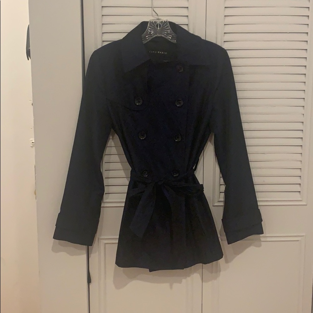 Zara Navy short trench coat
